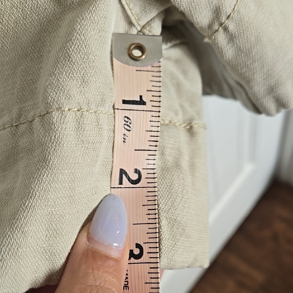 Joie Khaki Cotton Linen Pleated Shorts Women's XS Neutral Summer Classic Preppy - Picture 5 of 6